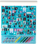 Голям Комплект Замръзналото кралство, Frozen за Вълшебно Рисуване с 20 Листа за Оцветяване, 3 Страници за Рисуване с Вода, 4 Пастела, 6 Молива, Стикери и Четка A3